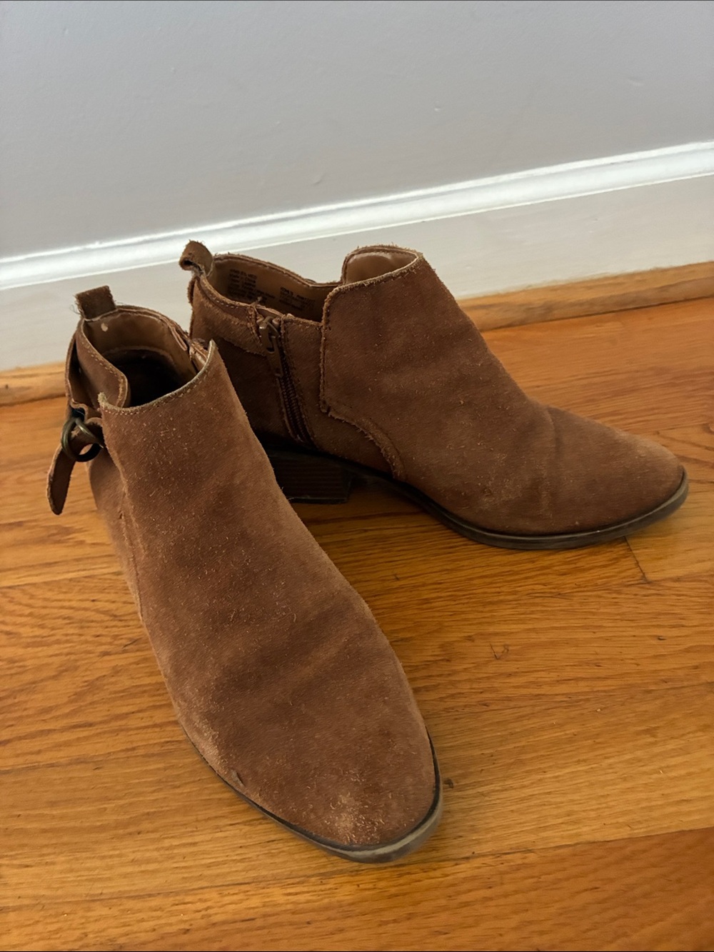 Sonoma Brown Suede Ankle Booties with Side Zip